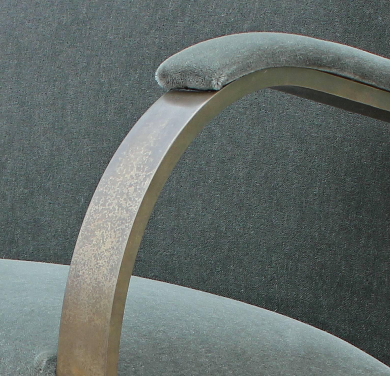 Modern Rare Bronze Flat-Bar Brno Chair by Mies van der Rohe