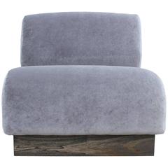 Modern Slipper Chair Designed by Don Chadwick for Herman Miller in Grey Velvet