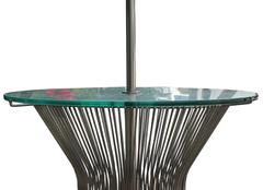 Modern Warren Platner Style Wire Round Lamp Table by Laurel