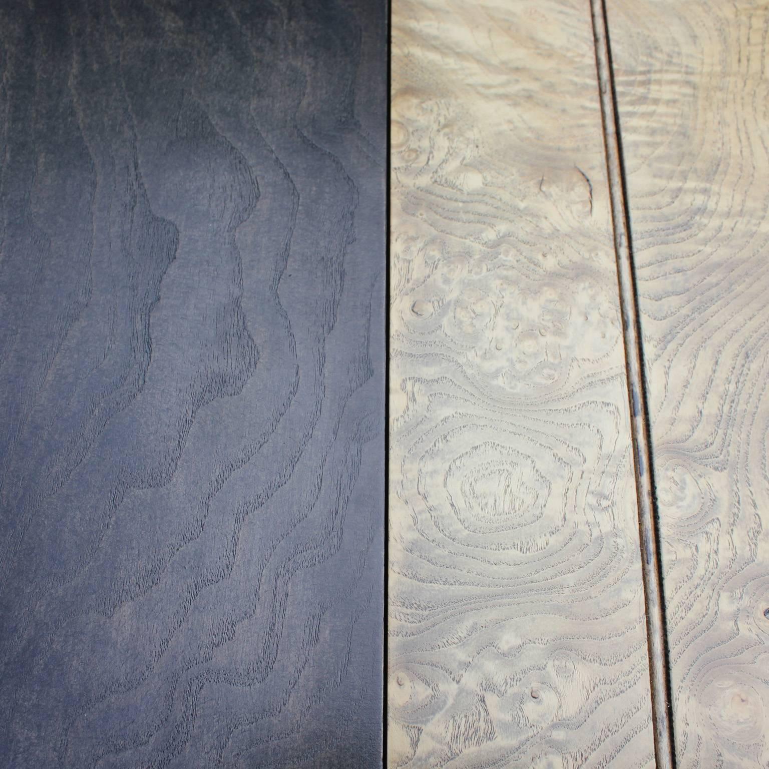 Late 20th Century Monumental Modern Two Tone Burl Wood Rectangular Dining Table