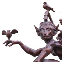 Modern Daniel Merriam Little Bastadius Bronze Table Top Figure / Statue