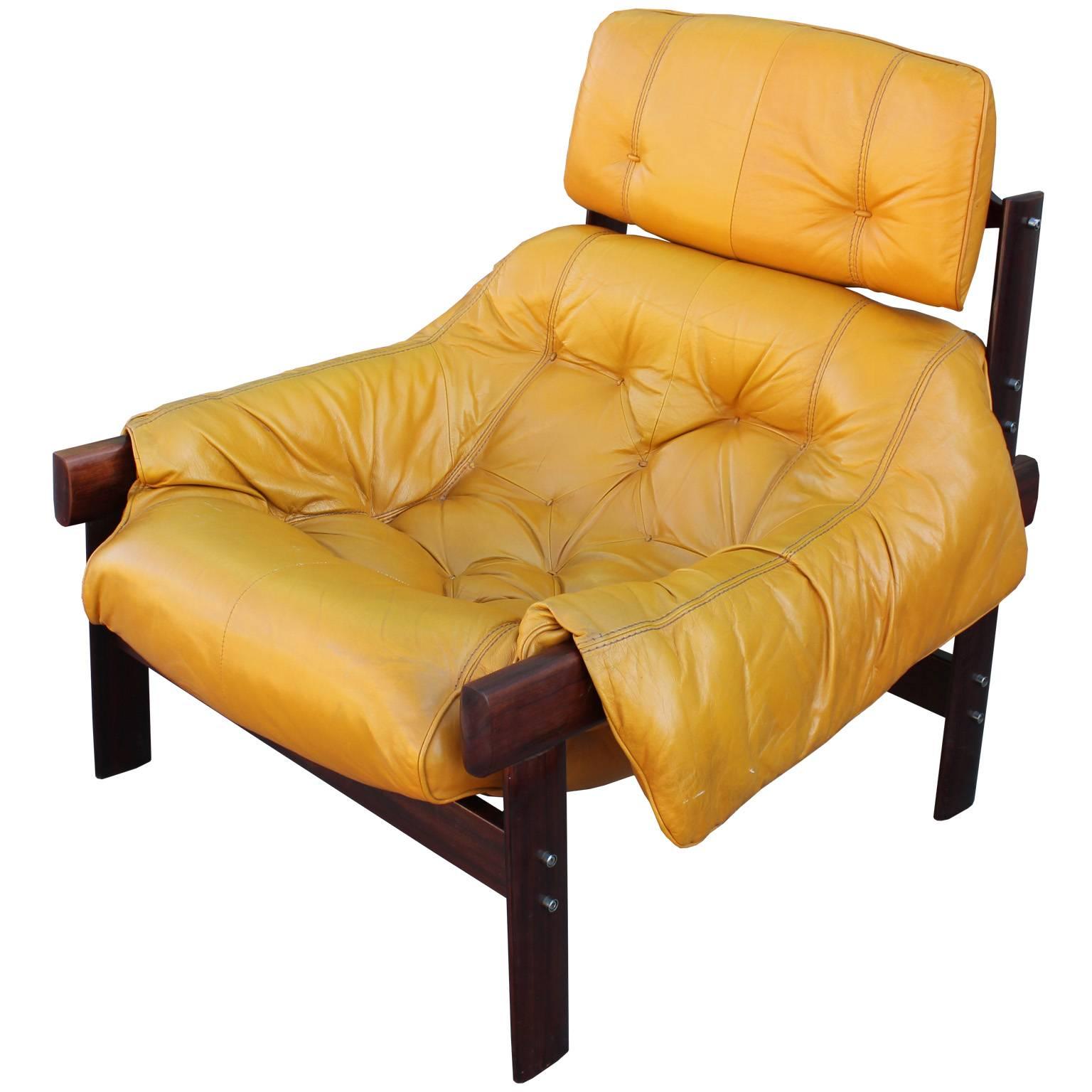 mustard chair and ottoman