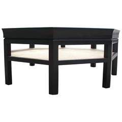 Octagon Shaped Two-Tone Baker Black Coffee Table