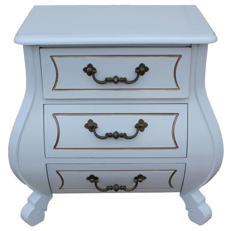 White Pair of Modern Bombay Chest/Nightstands with Brass Hardware at 1stdibs