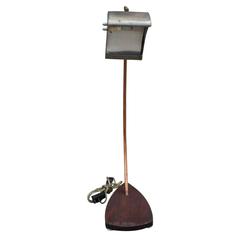 Industrial Modern Copper Steel and Walnut Desk Lamp