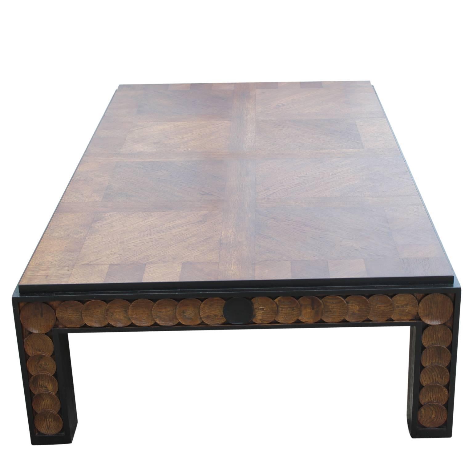 Oak Large Modern Rectanglular Walnut Henredon Coffee Table