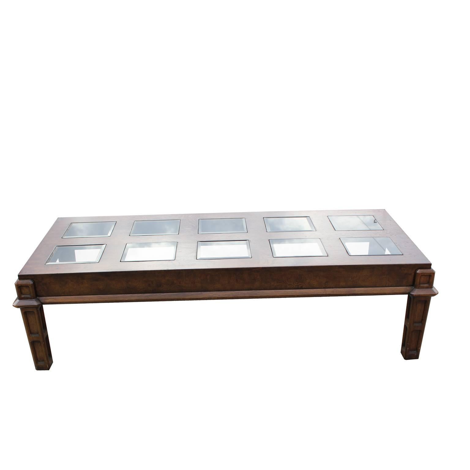 coffee table with glass inserts