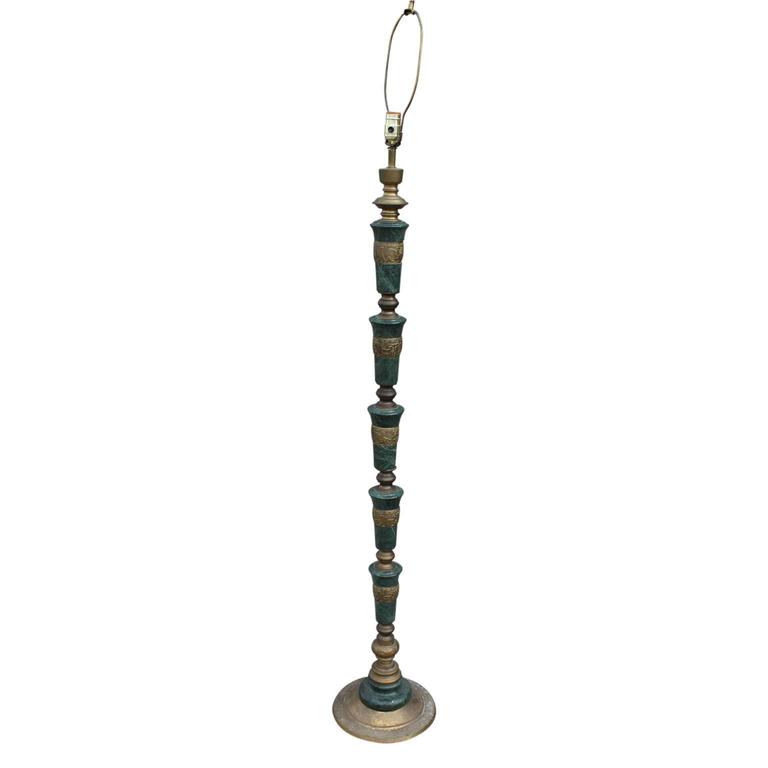 Pair of Green Marble and Brass Modern Floor Lamps at 1stDibs vintage