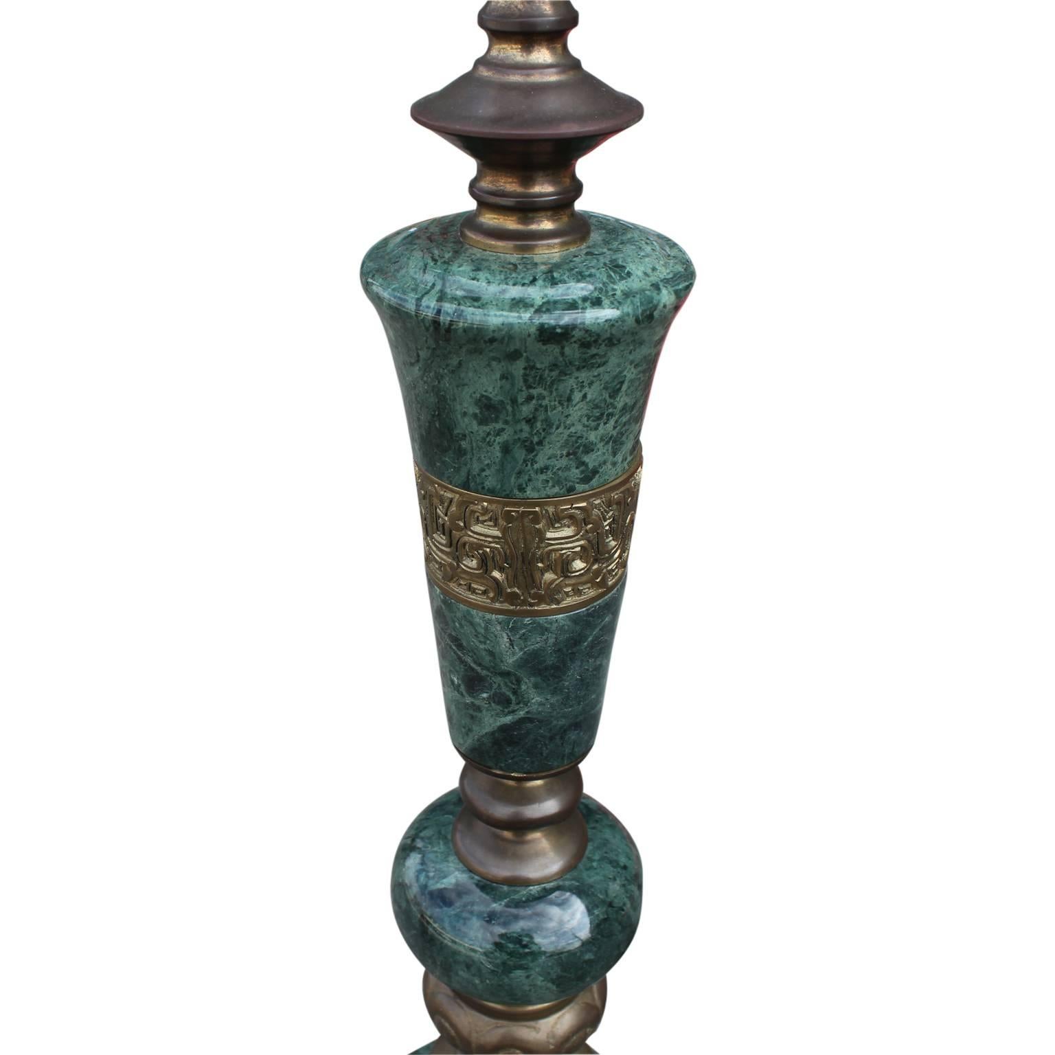 vintage green marble lamp