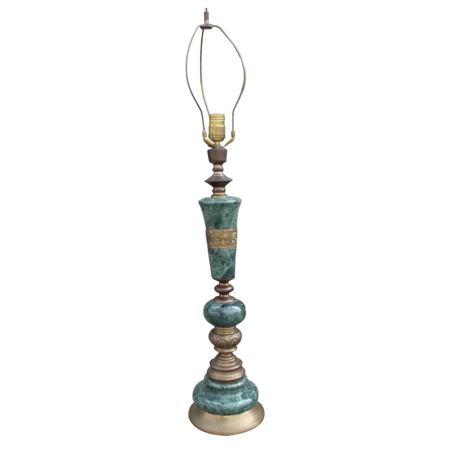 green marble table lamp