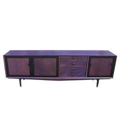 Modern Purple Dyed Modern Sideboard or Credenza with Black Detailing