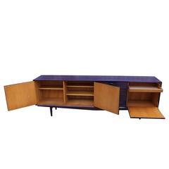 Modern Purple Dyed Modern Sideboard or Credenza with Black Detailing