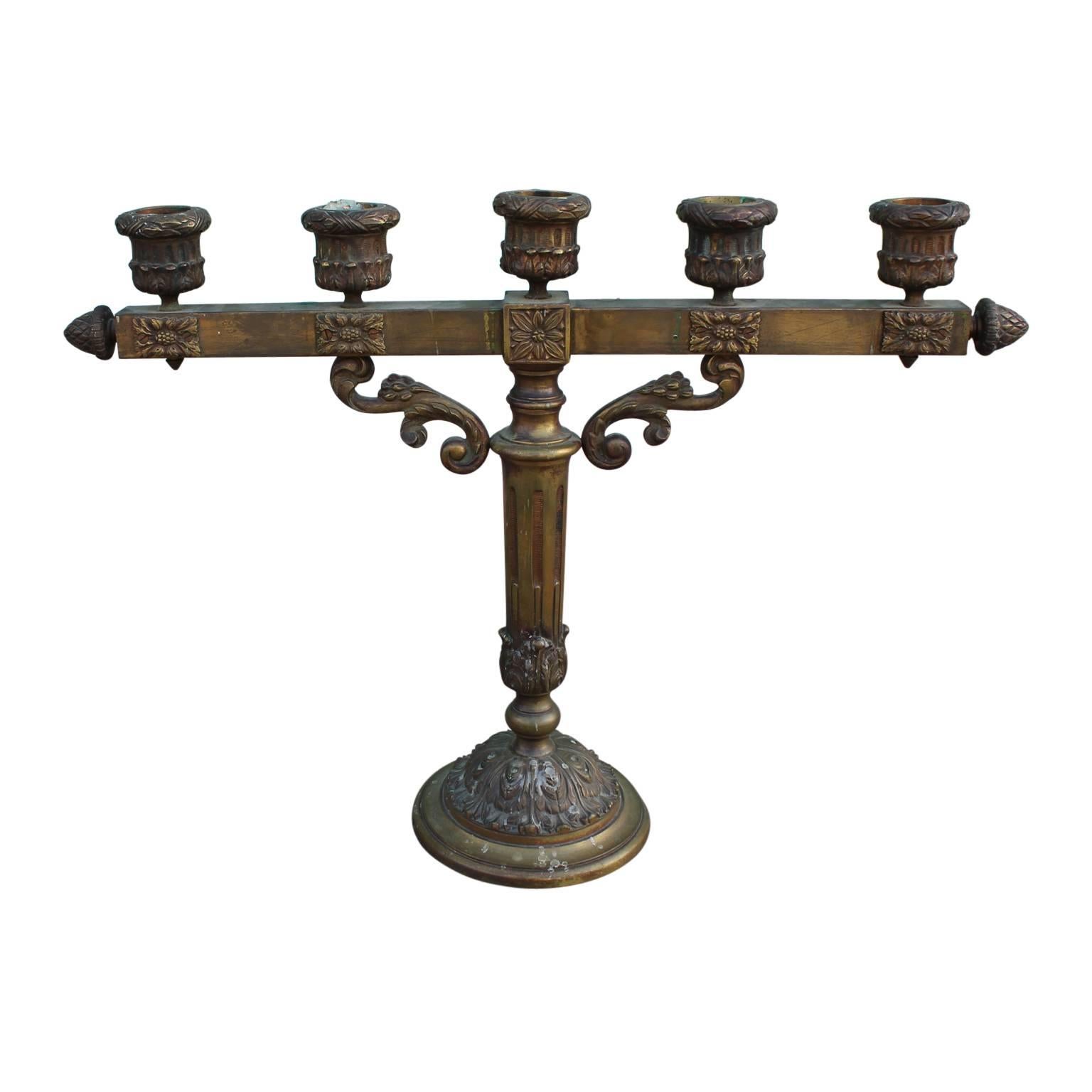 19th Century Pair of Classic Antique Bronze French Candelabras