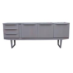 Modern Danish Style Grey Three-Drawer Sideboard or Credenza