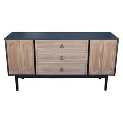 Modern Black Stained and Bleached Two-Tone Dresser or Chest with Brass Handles