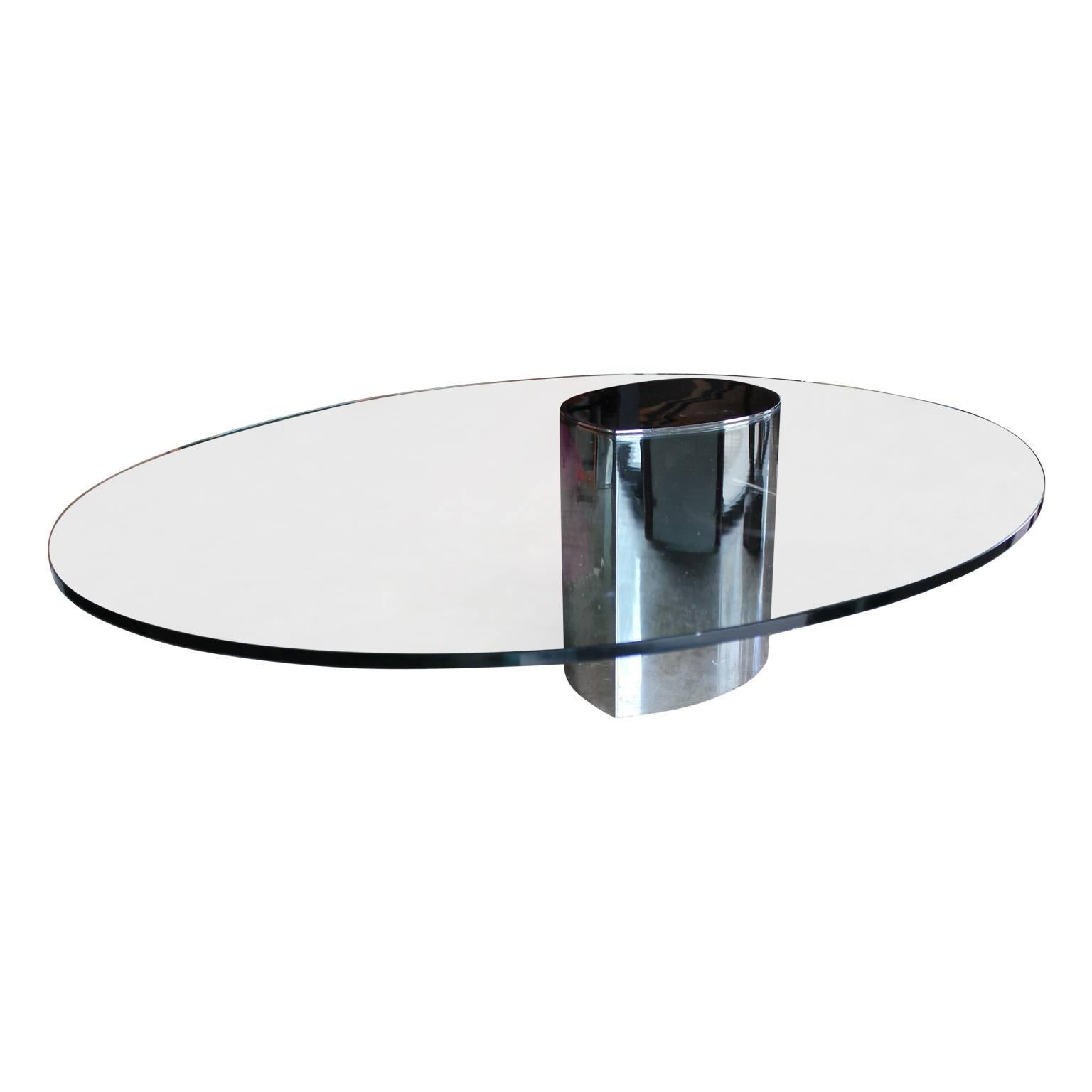 Classic Cini Boeri for Knoll chrome and glass Lunario coffee table. Perfect for the modern or mi-mod home!