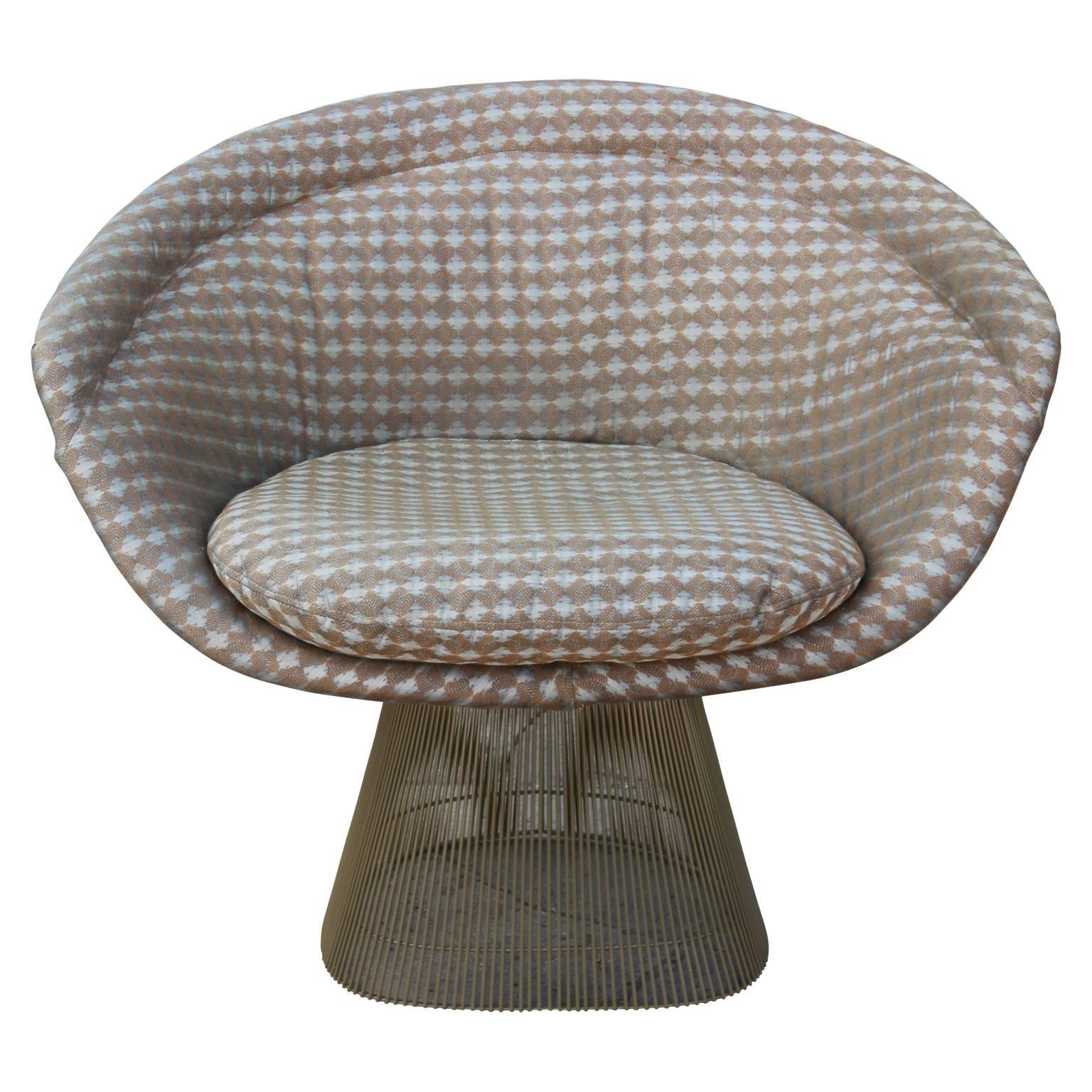 American Modern Warren Platner Lounge Chair and Ottoman with Grey Finish Knoll