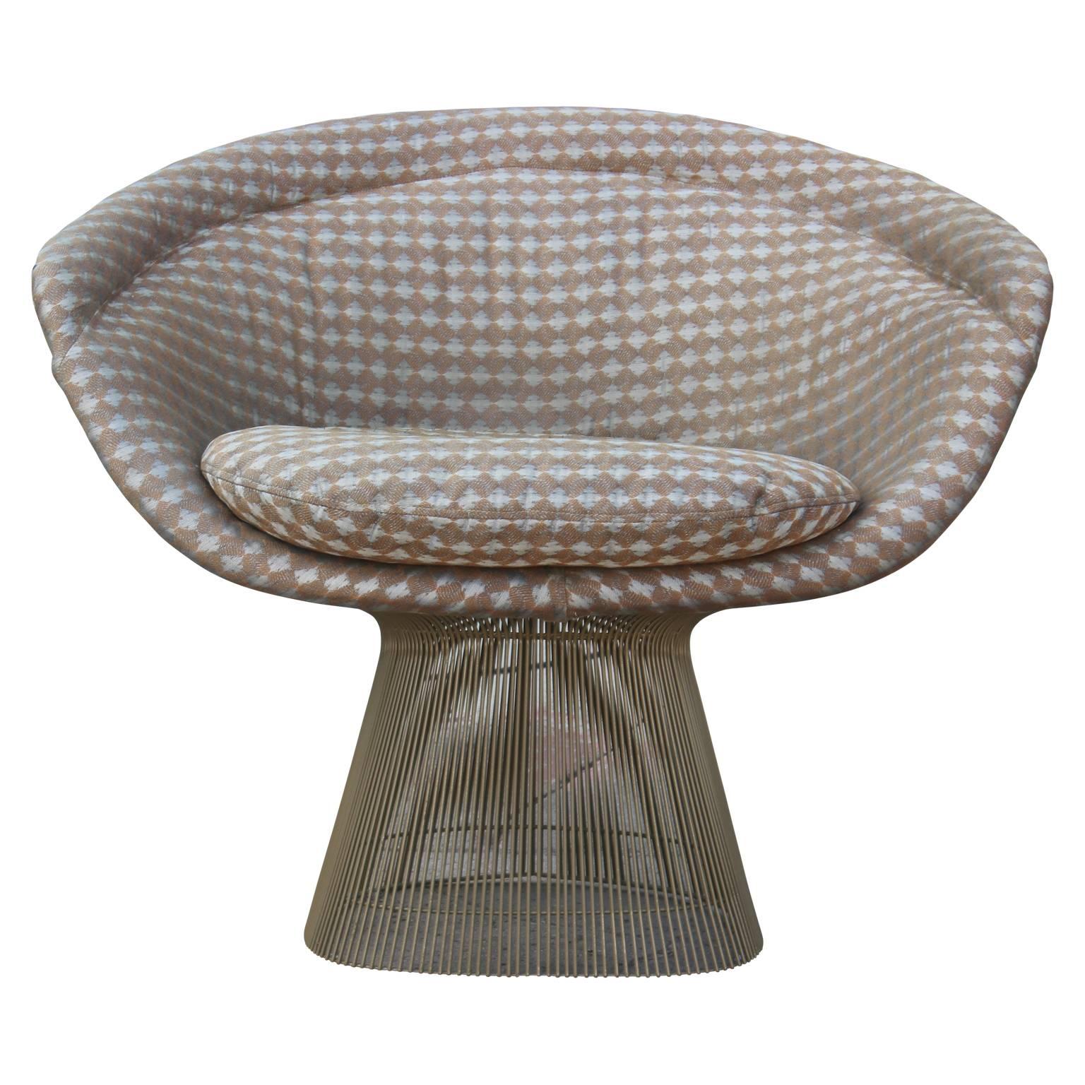 Modern Warren Platner Lounge Chair and Ottoman with Grey Finish Knoll In Good Condition In Houston, TX