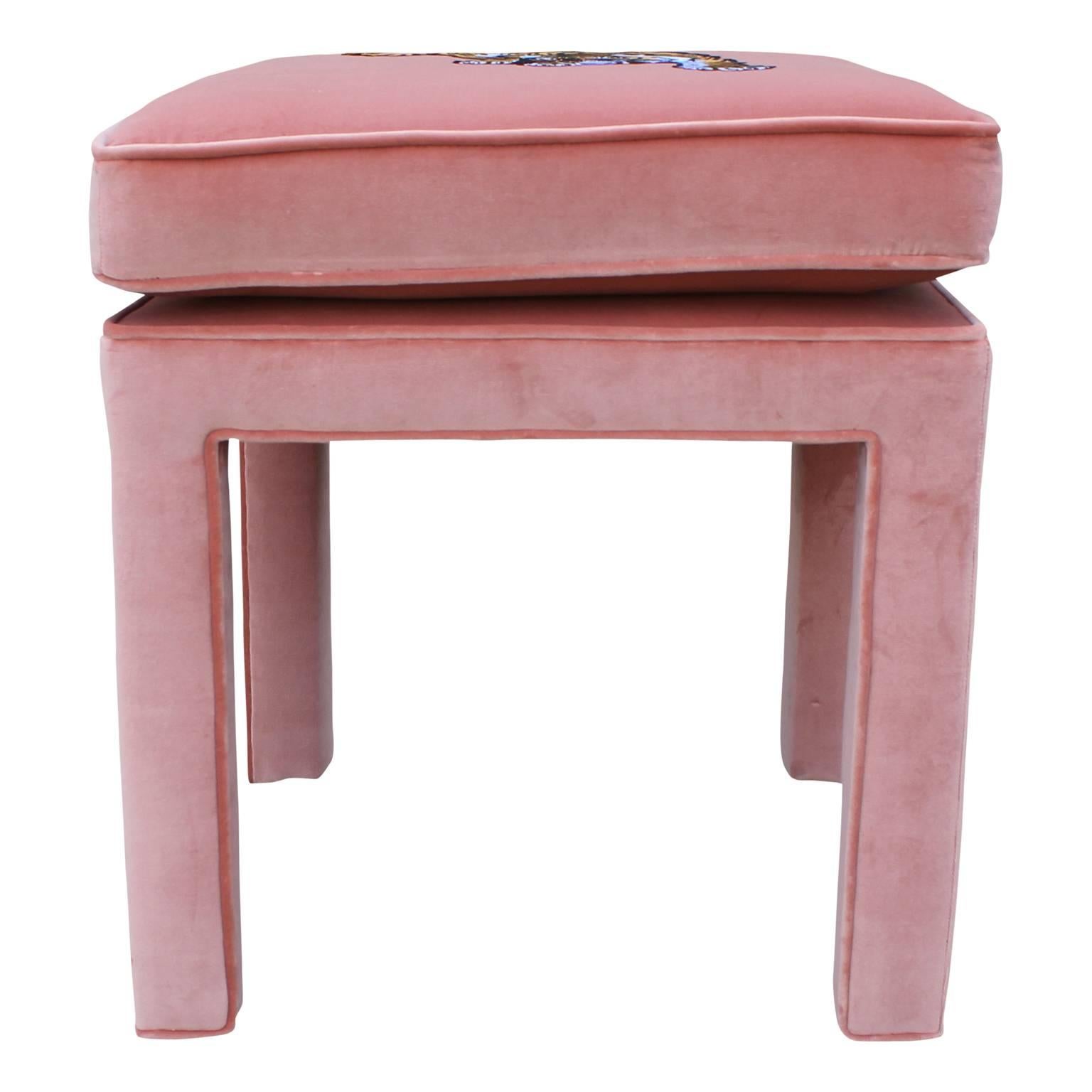hot pink ottoman stool