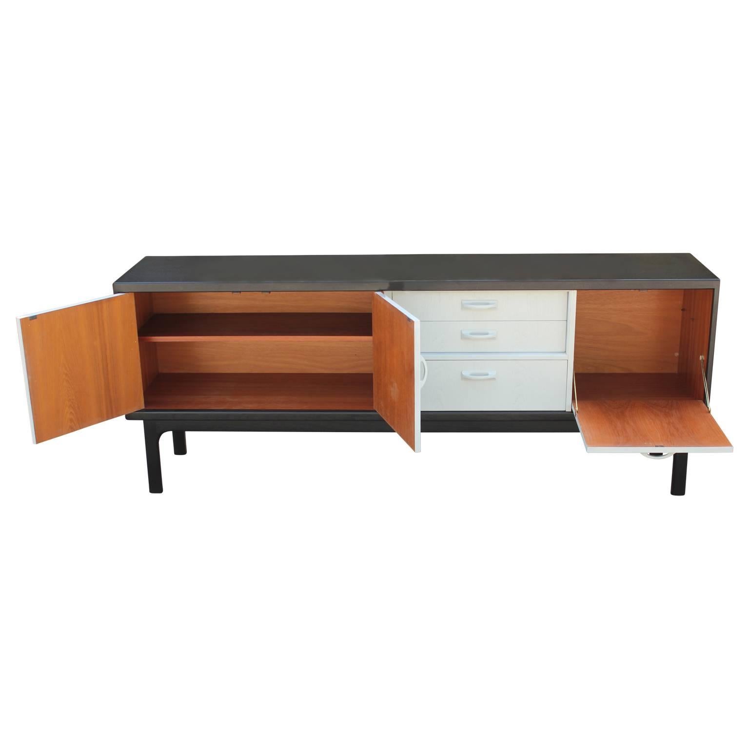 Mid-Century Modern Modern Black and Grey Stained Danish Style Sideboard or Credenza