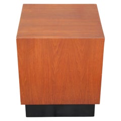Modern Pair of Walnut Baughman Style Cube End or Side Tables