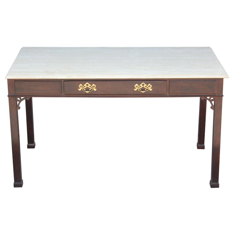 Giorgio Armani Single Drawer Desk For Casa At 1stdibs Modern Travertine Top Single Drawer Desk By Henredon With Brass Hardware