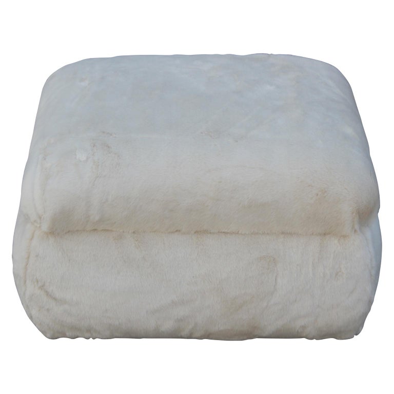 Modern Square Ottoman Or Pouf In A Neutral Or Cream Faux Fur For New Faux Fur Pouf Ottoman Modern Square Ottoman Or Pouf In A Neutral Or Cream Faux Fur For New Faux Fur Pouf Ottoman