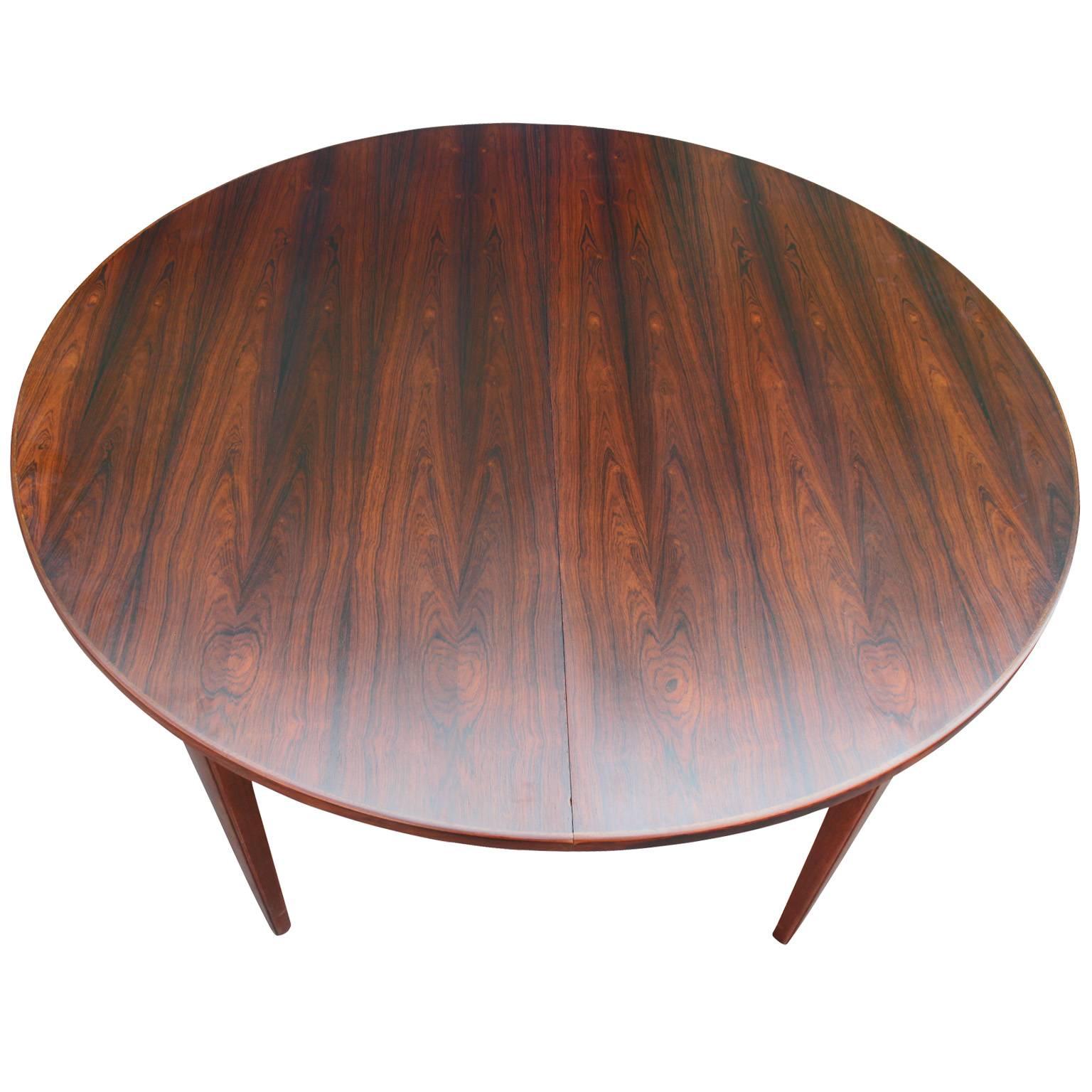 Mid Century Modern Omann Jun Rosewood Dining Table with Ebonized Leaves In Excellent Condition In Houston, TX