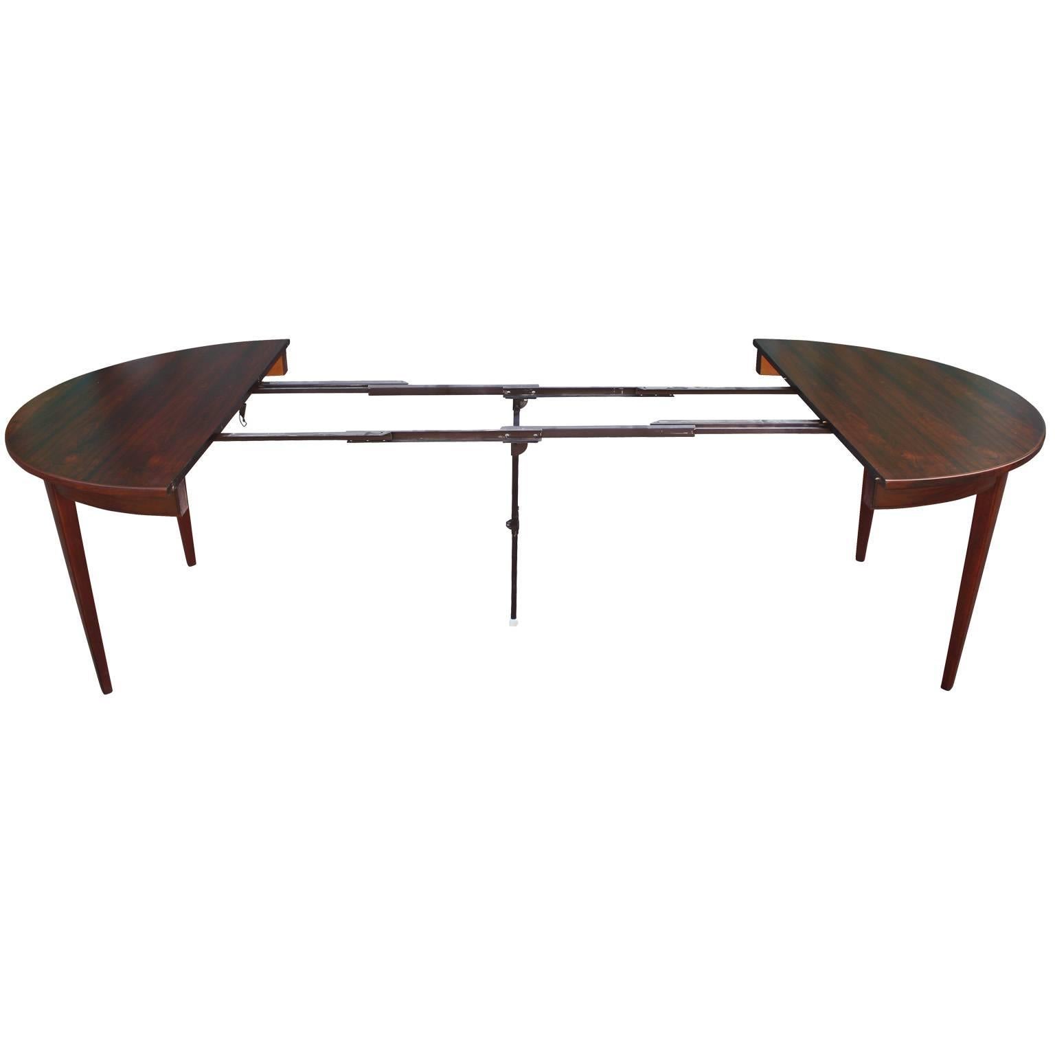 Mid Century Modern Omann Jun Rosewood Dining Table with Ebonized Leaves 2