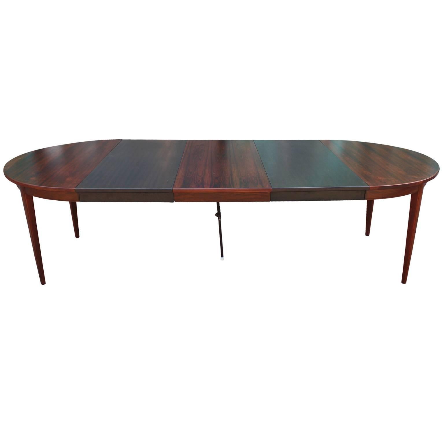 Mid Century Modern Omann Jun Rosewood Dining Table with Ebonized Leaves 3