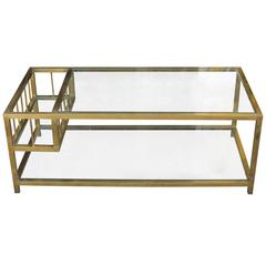 Brass and Glass Mastercraft Style Coffee Table