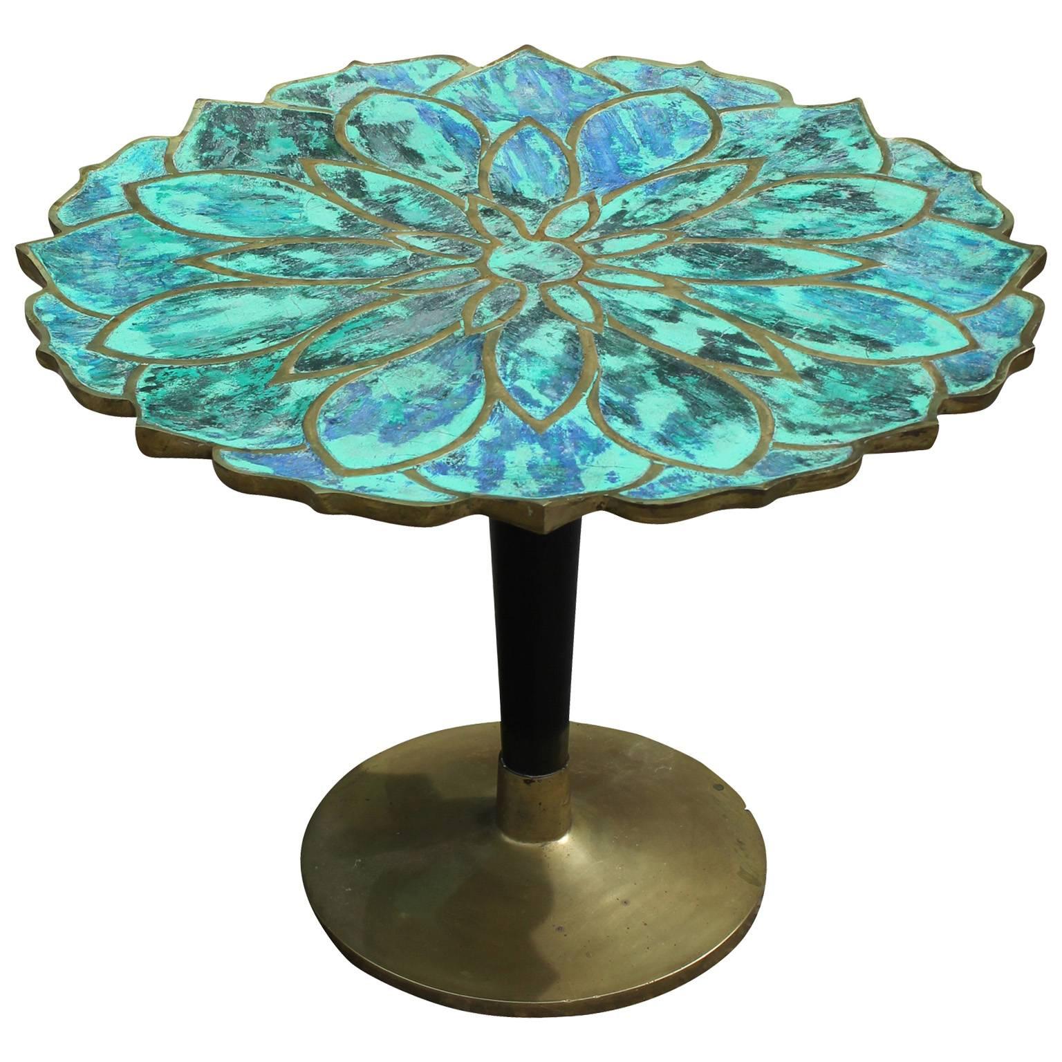 Mexican Large Pepe Mendoza Bronze Lotus Table
