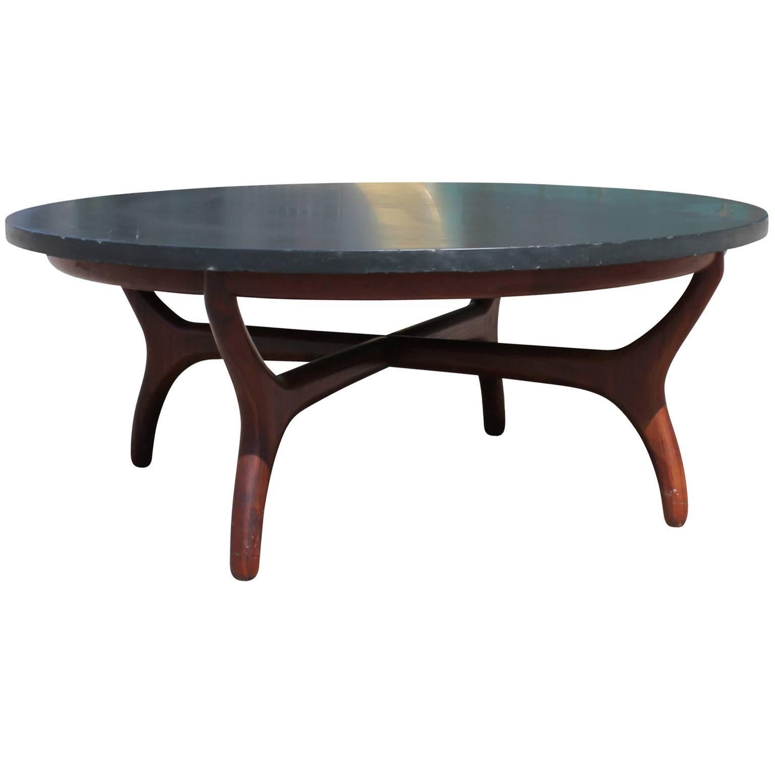 Beautiful Slate-Topped Coffee Table by Henredon