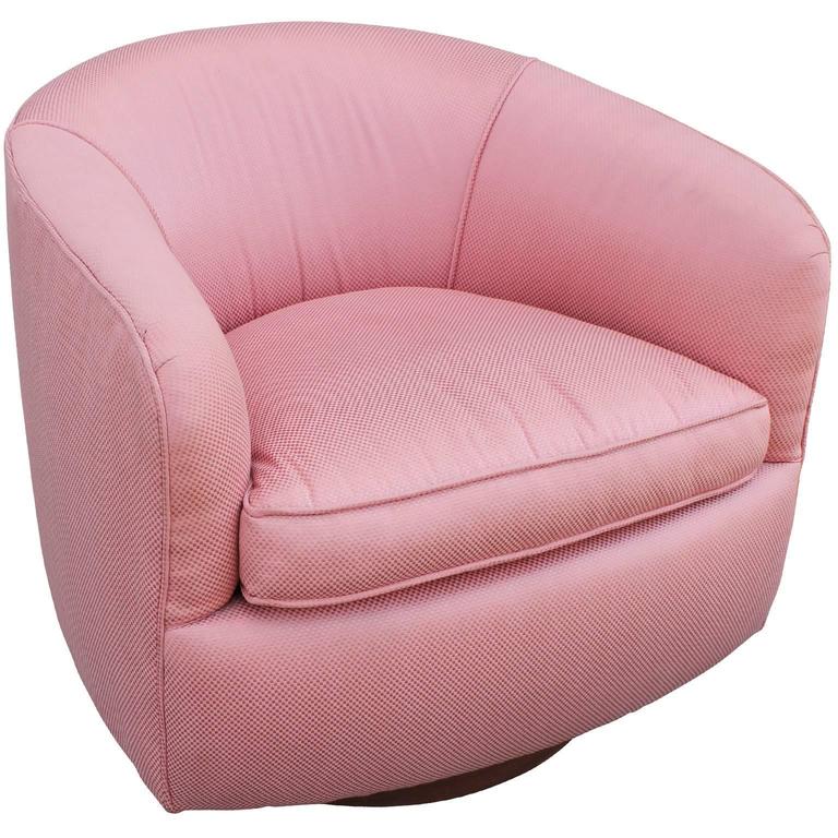 Pair of Milo Baughman Swivel Barrel Chairs at 1stDibs