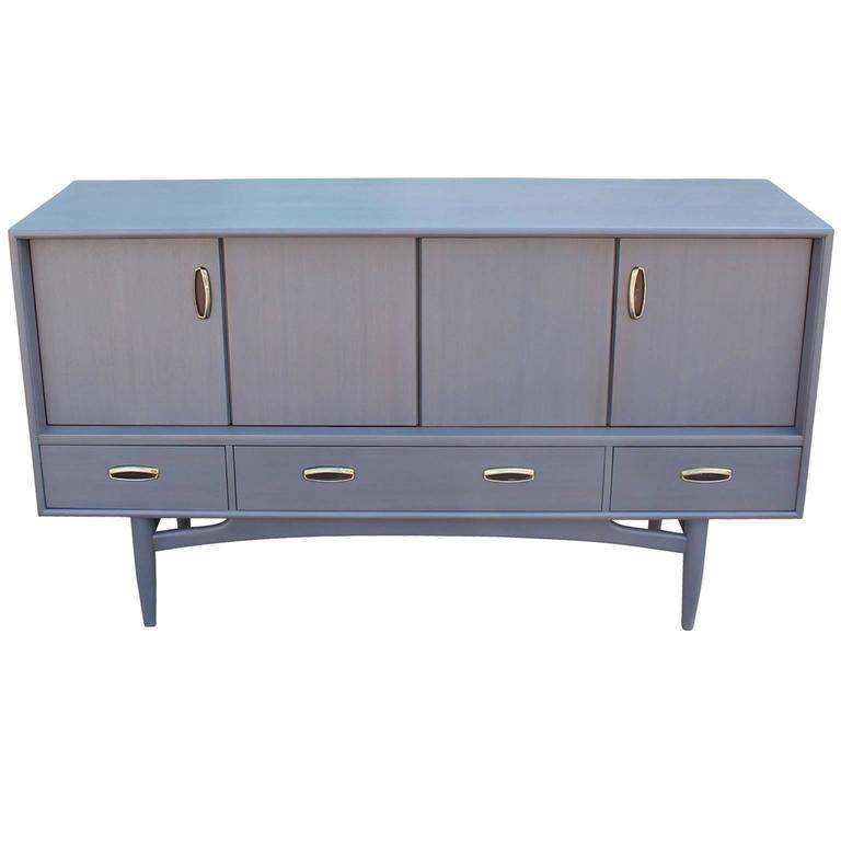 French Blue and Grey Sideboard with Brass Hardware at 1stDibs