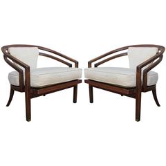 Pair of Tommi Parzinger Style Sculptural Lounge Chairs