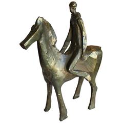 Small Man on Horse Bronze by David Adickes