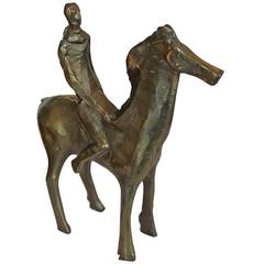 Small Man on Horse Bronze by David Adickes
