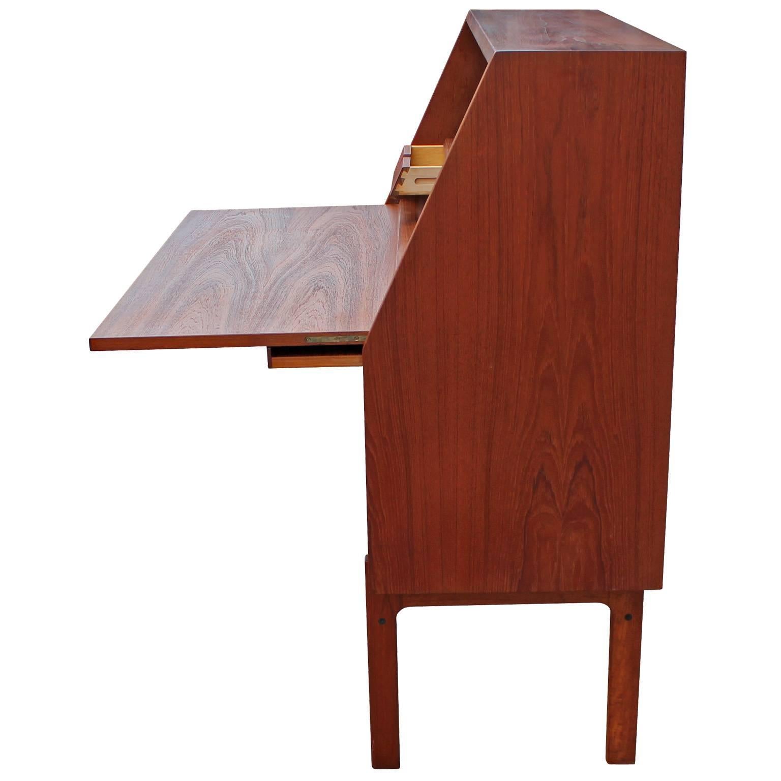 Scandinavian Modern Wonderful Danish Teak Drop Front Desk
