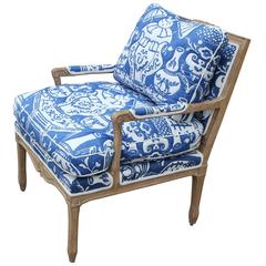 Stunning Pair of French Down Filled Lounge Chairs