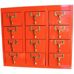 Fabulous Orange High Gloss Lacquered Card Catalogue