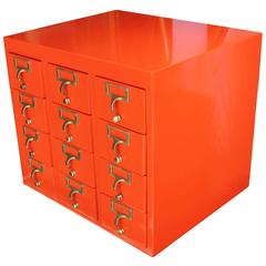 Fabulous Orange High Gloss Lacquered Card Catalogue