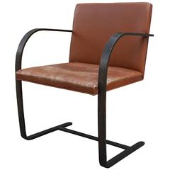 Rare Mies van der Rohe for Knoll Brno Chair in Bronze and Caramel Leather