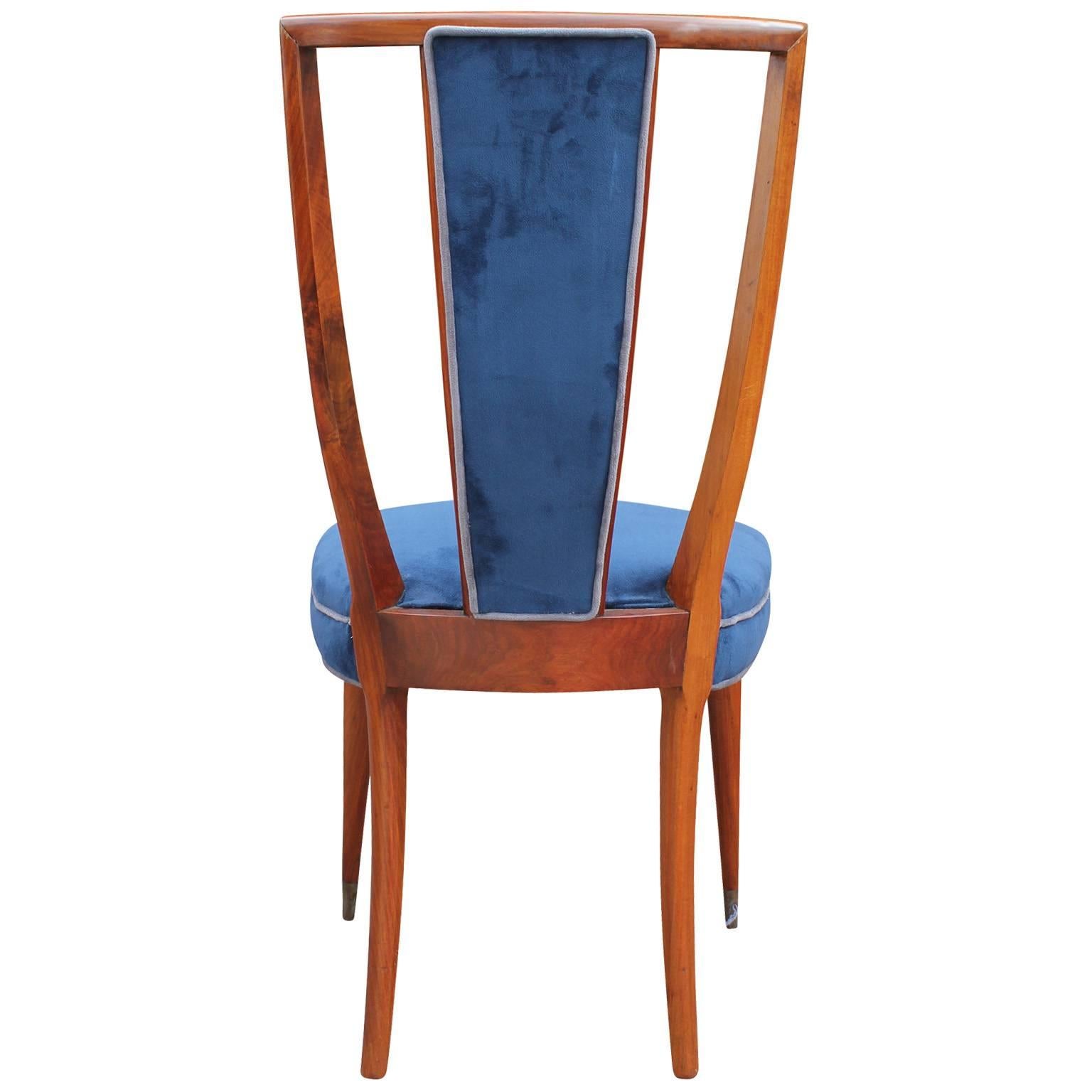 Mid-20th Century Wonderful Set of Six Sculptural High Back Dining Chairs