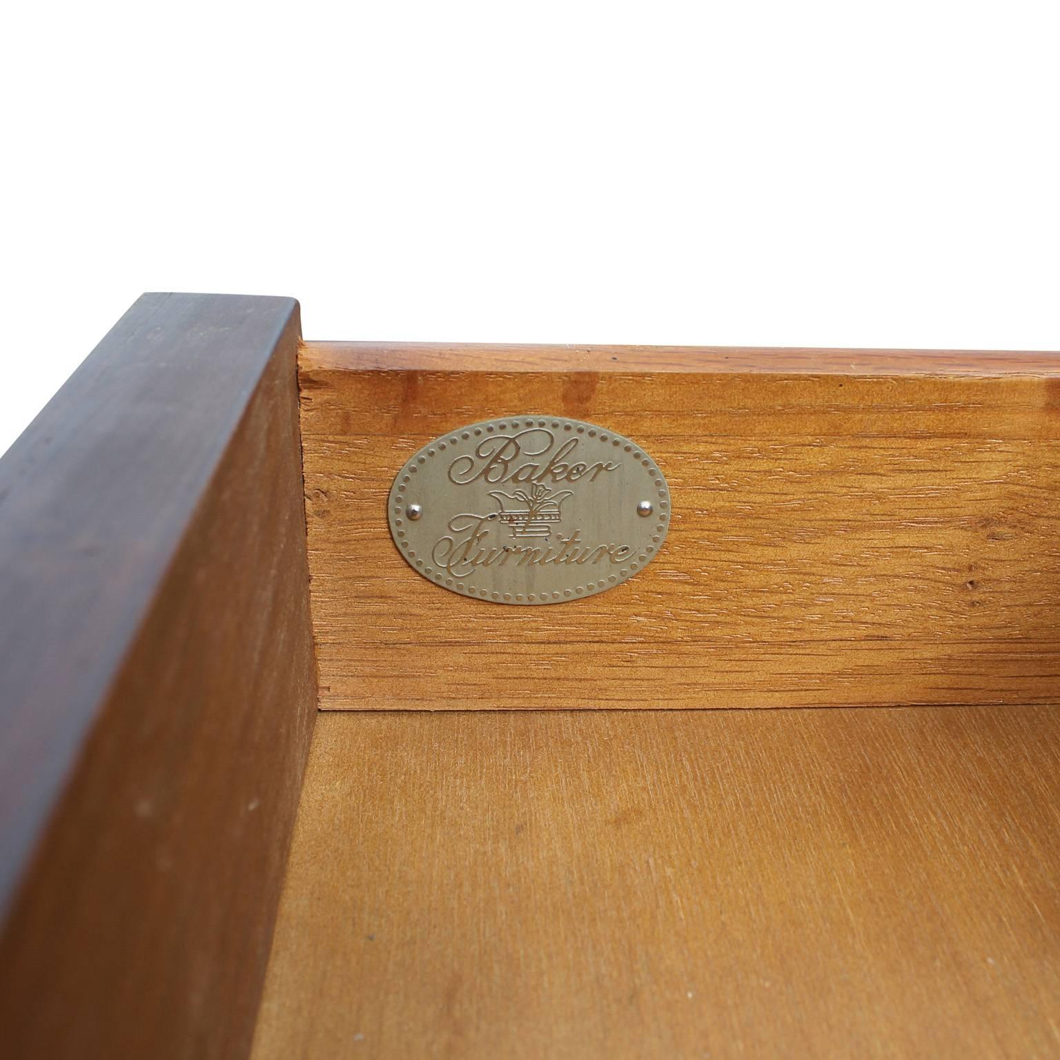 American Striking Baker Burl Desk with Greek Key Motif