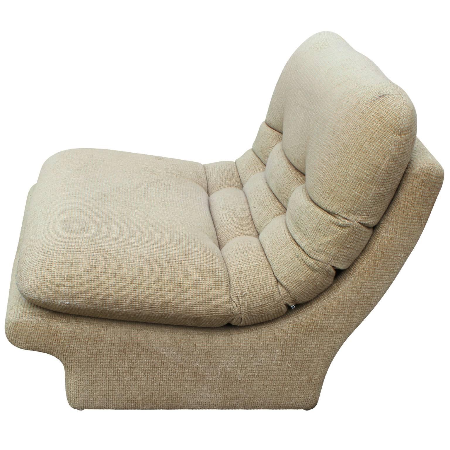 Pair of Vladimir Kagan Slipper Lounge Chairs and Ottoman In Good Condition In Houston, TX