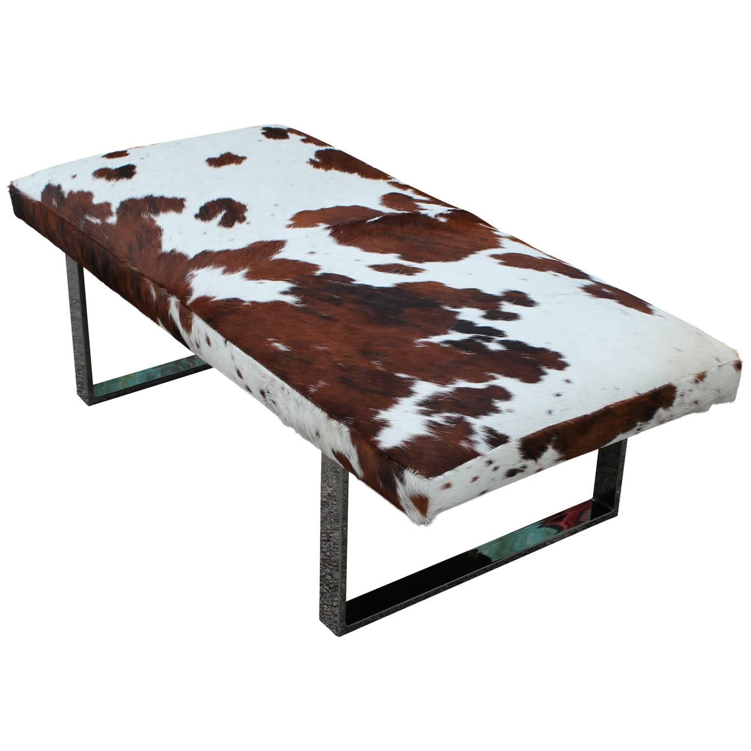 cowhide bench seat