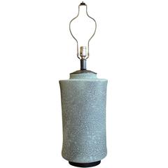 Stunning Pair of Blue Green Large Brutalist Ceramic Lamps