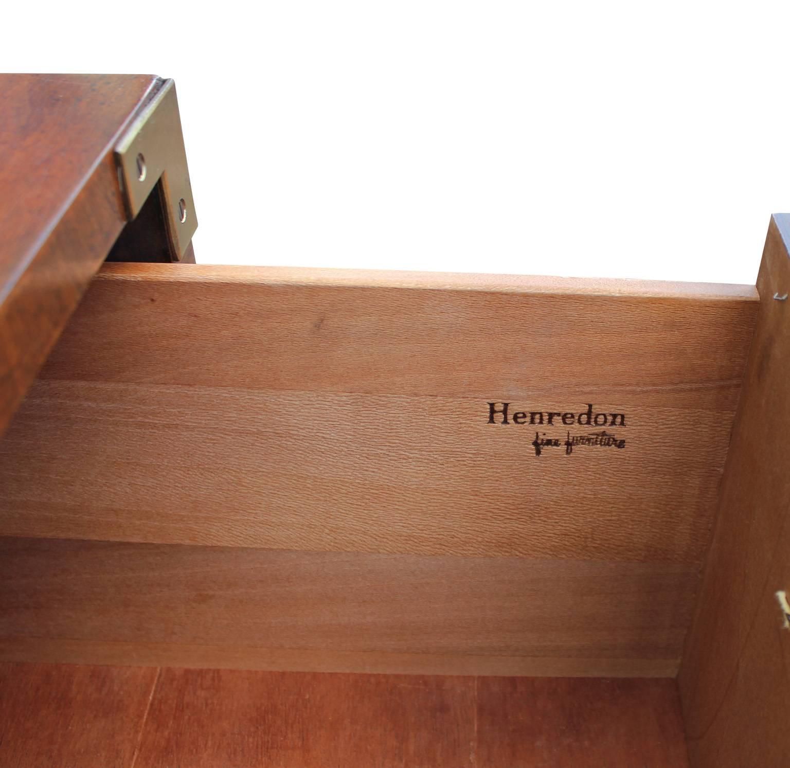 Lovely Pair of Campaign Style Nightstands or Side Tables by Henredon 1