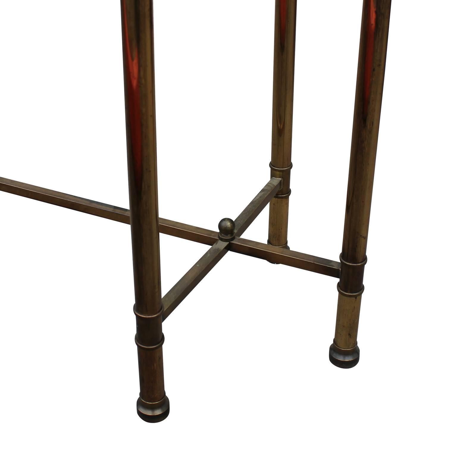 Late 20th Century Lovely Brass and Glass Hollywood Regency Console by Labarge